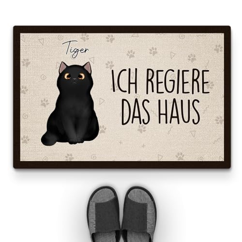 Geschenke Mall Personalisierte Fussmatte - Wir Regieren Das Haus - Türmatte Katze, Fussmatte Selbst Gestalten (#1) von Geschenke Mall