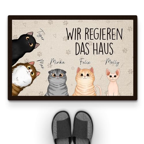 Geschenke Mall Personalisierte Fussmatte - Wir Regieren Das Haus - Türmatte Katze, Fussmatte Selbst Gestalten (#5) von Geschenke Mall