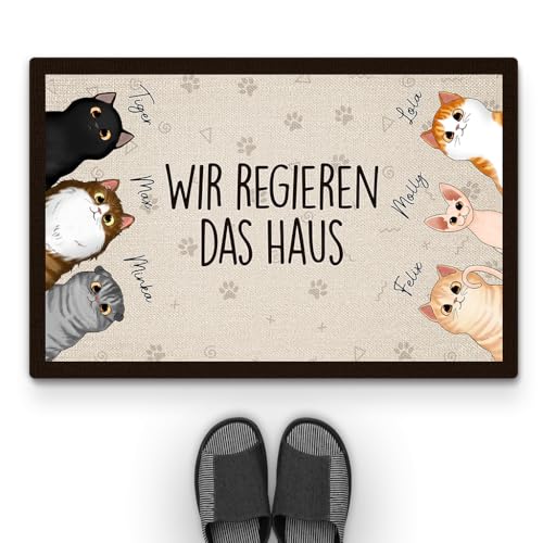 Geschenke Mall Personalisierte Fussmatte - Wir Regieren Das Haus - Türmatte Katze, Fussmatte Selbst Gestalten (#6) von Geschenke Mall