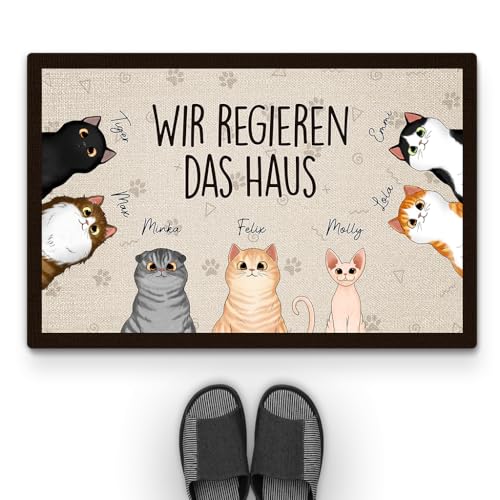 Geschenke Mall Personalisierte Fussmatte - Wir Regieren Das Haus - Türmatte Katze, Fussmatte Selbst Gestalten (#7) von Geschenke Mall