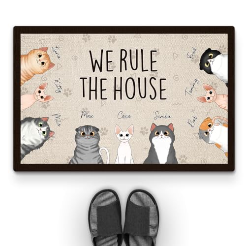 Geschenke Mall Personalisierte Fussmatte - Wir Regieren Das Haus - Türmatte Katze, Fussmatte Selbst Gestalten (#9) von Geschenke Mall