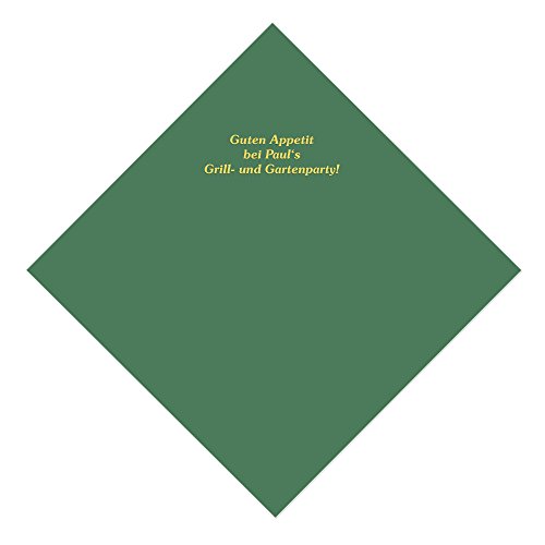 50 grüne Servietten mit Ihrem Namen in goldenen Lettern, ca. 33,5 x 33,5 cm, 3-lagig 50 grüne Servietten mit Ihrem Namen in goldenen Lettern, ca. 33,5 x 33,5 cm, 3-lagig von Geschenke mit Namen