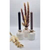 Kerzenhalter Vase Trockenblumen Weiß Skandinavisch von GeschenkeFuersHerz