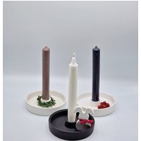 Kerzenteller Kerzenhalter Für Stabkerzen Skandi von GeschenkeFuersHerz
