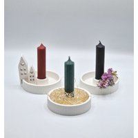 Schlichter Stabkerzenhalter Kerzenteller Skandinavisch Nordic von GeschenkeFuersHerz