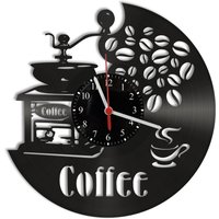 Vinyl Schallplatten Wanduhr - Coffee Kaffee von GeschenkeKreation