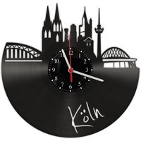 Vinyl Schallplatten Wanduhr - Köln Silhouette Vinyl Schallplatten Wanduhr - Köln Silhouette von GeschenkeKreation