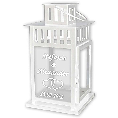 Laterne mit Textgravur 44 cm zur Hochzeit von GeschenkeMAXX