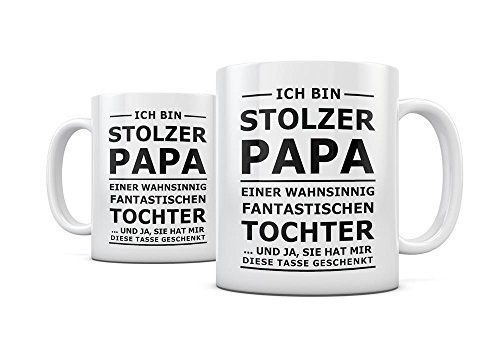 Geschenkedirekt Tasse STOLZER Papa, Kaffeetasse Kaffeebecher Kaffeepot Frühstückstasse Bürotasse von Geschenkedirekt