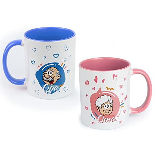 Geschenk für Oma und Opa die schönsten Oma & Opa Tassen im Set - Geschenk perfekte für Großvater und Großmutter, Oma Opa Tasse:Oma & Opa Tasse im Set von Geschenkedirekt