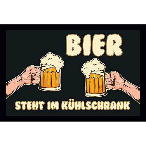 Geschenkedirekt Bedruckte Fußmatte - Bier Steht im Kühlschrank! - in 3 Größen, Größe der Fußmatte:40 x 60 cm von Geschenkedirekt