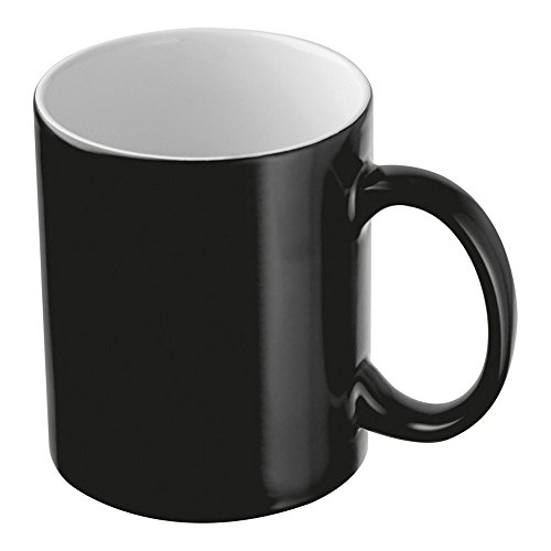 Geschenkedirekt Keramiktasse Kaffeetasse Teetasse Glühweintasse matt 10 oZ - Matte Oberfläche in 8 modernen Farben, Farbe:Schwarz Seidenmatt von Geschenkedirekt
