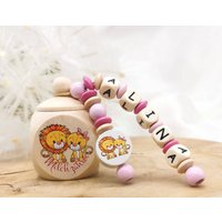 Milchzahndose Mit Namen Mädchen Zahndose Löwe Geschenk Einschulung Zahnfee Zahnbox Milchzähne Geburtstag von Geschenkelaedchen
