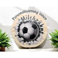 Personalisierte Milchzahndose Zahndose Fußball Junge Mit Name Zahnbox Holzdose Milchzähne Zahnfee Milchzahnbox Geschenk Einschulung von Geschenkelaedchen