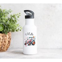 Personalisierte Trinkflasche Mit Name Traktor Junge Kindertrinkflasche Geschenkidee Einschulung Geburtstag Edelstahl von Geschenkelaedchen