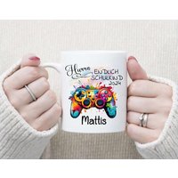 Schulkind Tasse Personalisiert Mit Name Controller Junge Endlich Geschenk Einschulung Schulanfang Schulstart von Geschenkelaedchen