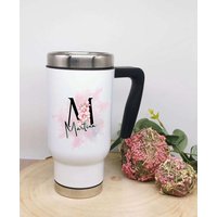 Thermobecher Kaffee To Go Becher Blumen Personalisiert Mit Name Monogramm Kaffeebecher Edelstahl Kunststoff von Geschenkelaedchen