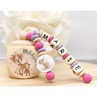 Zahndose Milchzahndose Reh Rehkitz Mit Namen Mädchen Zähnchen Geschenk Einschulung Geburtstag Zahnfee Milchzähne von Geschenkelaedchen