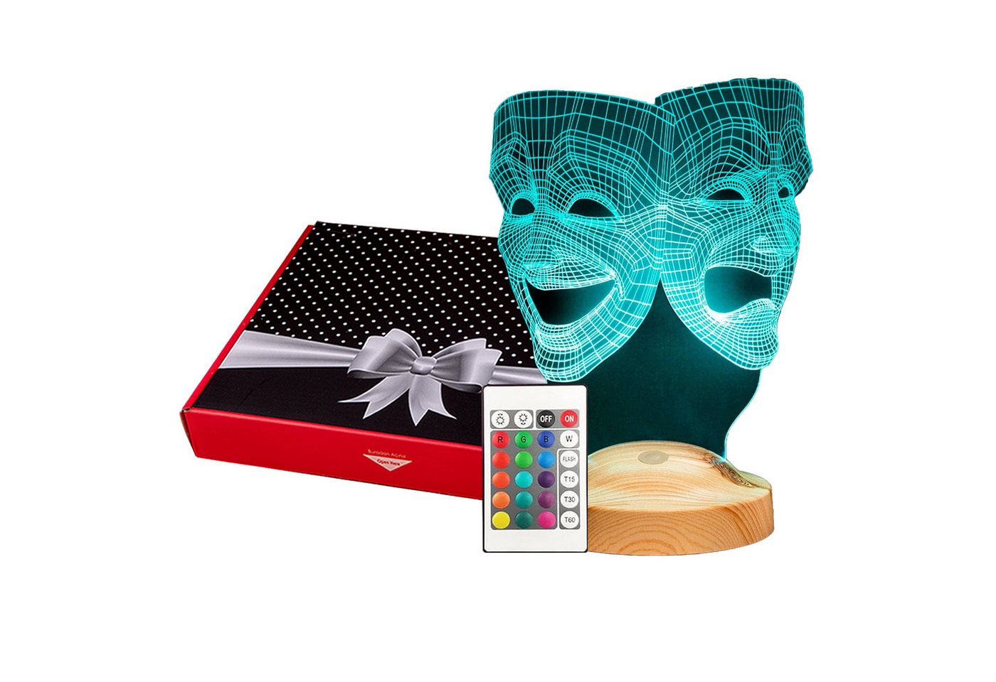 Geschenkelampe LED Nachttischlampe Die Socke und der Buskin 3D mehrfarbige Nachtlicht Schauspieler, Leuchte 7 Farben fest integriert, Geschenk für Berufseinstieg, Freunde, Kollege von Geschenkelampe