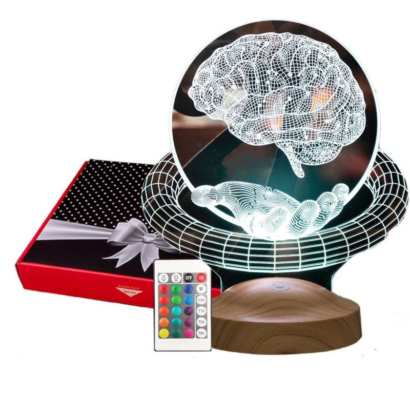 Geschenkelampe LED Nachttischlampe Gehirn-Hand 3D Geschenk für Neurologe / Gehirnchirurg, LED fest integriert, Geschenk für Berufseinstieg, Arzten von Geschenkelampe