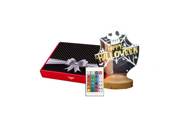 Geschenkelampe LED Nachttischlampe Happy Halloween Lampe mit 3D Vision LED Nachtlicht, LED fest integriert, LED in verschiedenen Farben, LED Lampe von Geschenkelampe