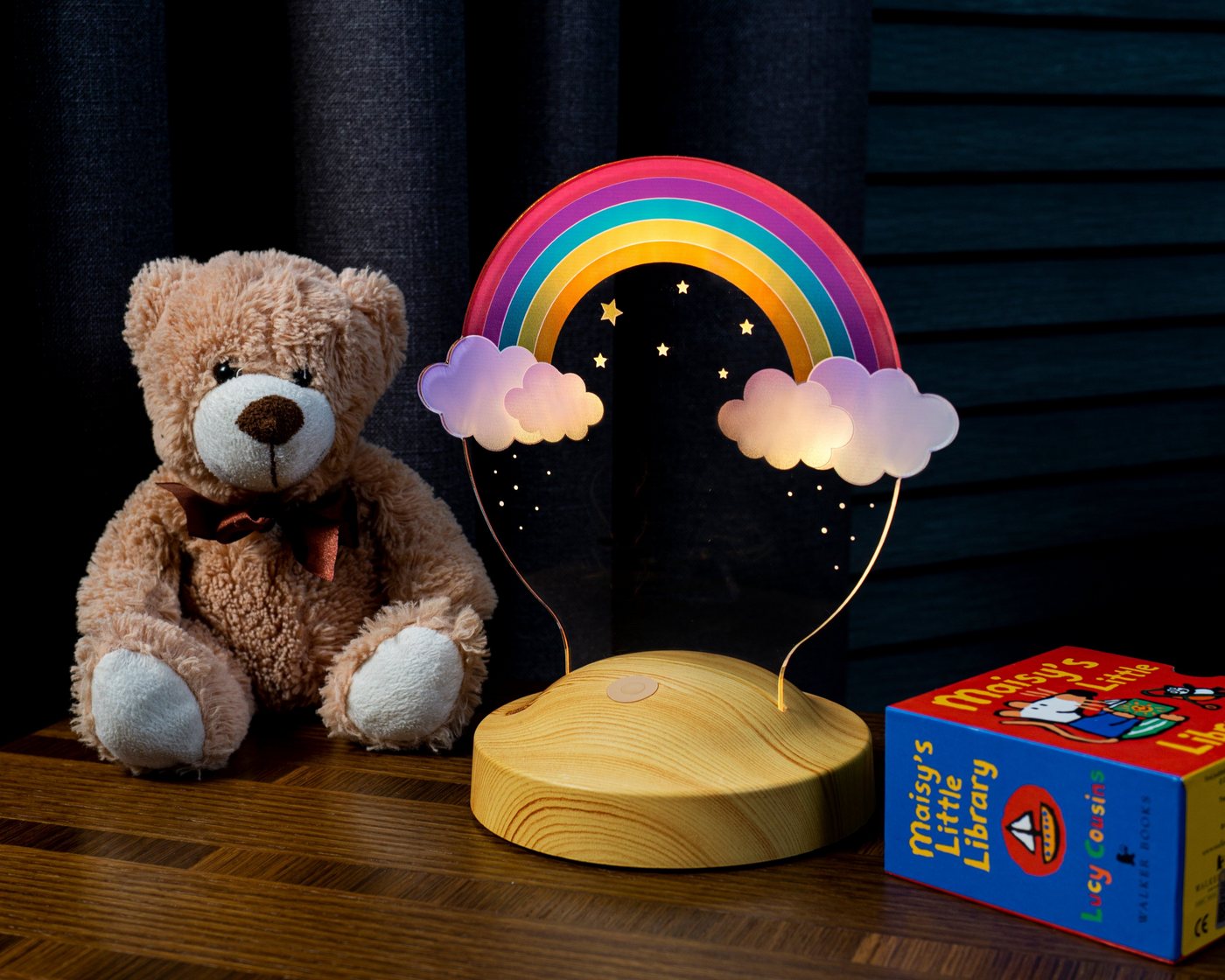 Geschenkelampe LED Nachttischlampe Regenbogen UV Druck 3D Nachtlicht Taufgeschenk, Leuchte 7 Farben fest integriert, Geburtstagsgeschenk für Freunde, Mädchen, Jungen, Babys, Geschenk für Ostern von Geschenkelampe