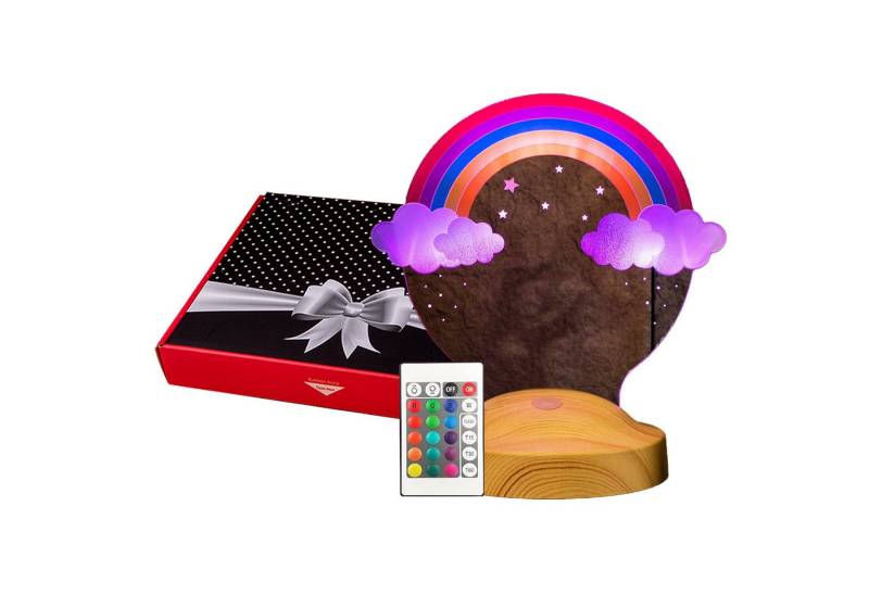 Geschenkelampe LED Nachttischlampe Regenbogen UV Druck 3D Nachtlicht Taufgeschenk, Leuchte 7 Farben fest integriert, Geburtstagsgeschenk für Freunde, Mädchen, Jungen, Babys, Geschenk für Ostern von Geschenkelampe