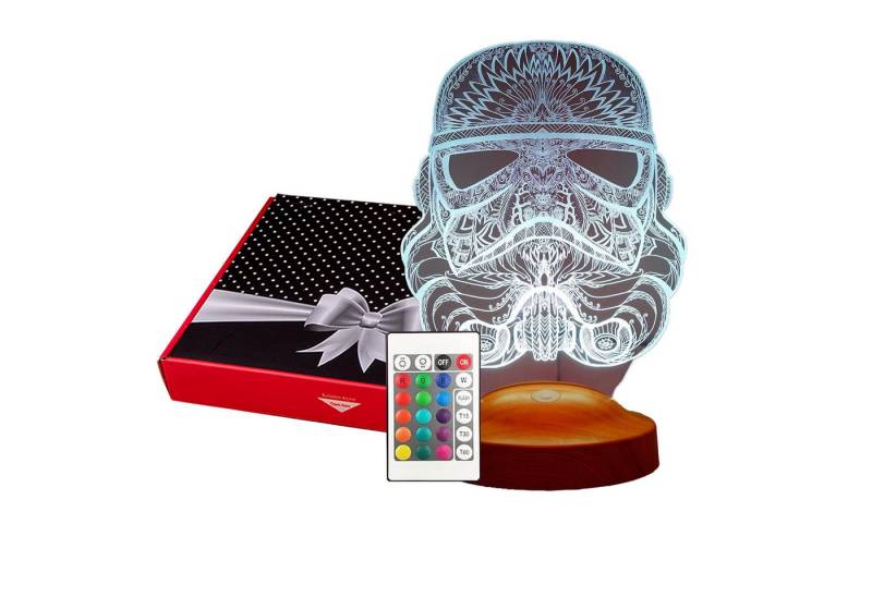 Geschenkelampe LED Nachttischlampe Star Wars Stormtrooper 3D Nachtlicht Geschenk für Jungen, Leuchte 7 Farben fest integriert, Star Wars Geschenkartikel, Geburtstagsgeschenk für Freunde, Star Wars Fans von Geschenkelampe