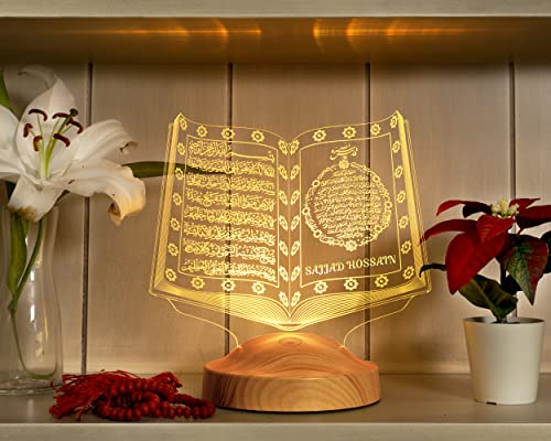 Geschenkelampe Ramadan Deko Koran Sura mit Namen Gravur Islamische Eid Mubarak Dekoration 3D Led Lampe Geschenk für Freunde von Geschenkelampe