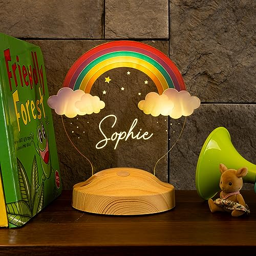 Geschenkelampe Regenbogen Personalisierte LED Lampe Weihnachten Taufgeschenk mit UV Druck als Geburtstagsgeschenk… von Geschenkelampe