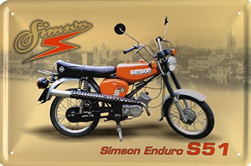 Blechschild 20x30cm Simson Enduro S51 von Geschenkeparadies 24