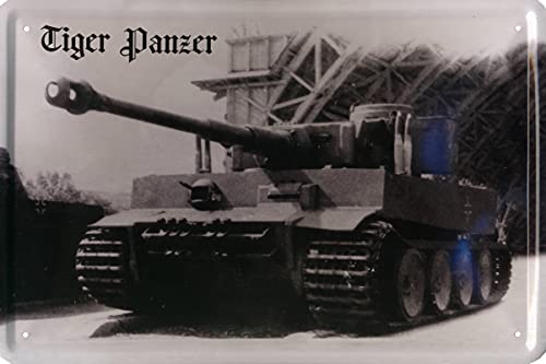 Blechschild 20x30cm Tiger Panzer Frontansicht von Geschenkeparadies 24