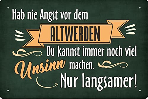 Deko Blechschild 20x30cm Hab nie Angst vor dem Altwerden Du kannst immer noch viel Unsinn machen. Nur langsamer Deko Blechschild 20x30cm Hab nie Angst vor dem Altwerden Du kannst immer noch viel Unsinn machen. Nur langsamer von Geschenkeparadies 24