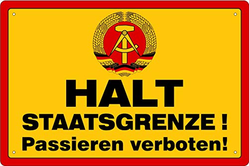 Deko Blechschild 20x30cm Halt Staatsgrenze Passieren verboten von Geschenkeparadies 24