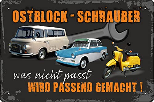 Deko Blechschild 20x30cm Ostblock Schrauber was nicht passt wird passend gemacht Deko Blechschild 20x30cm Ostblock Schrauber was nicht passt wird passend gemacht von Geschenkeparadies 24