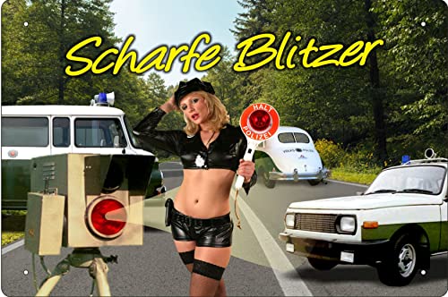 Deko Blechschild 20x30cm Scharfe Blitzer Blitzerfoto Wartburg Barkas von Geschenkeparadies 24