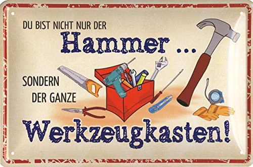 Geschenkeparadies 24 Blechschild 20x30cm Du bist Nicht nur der Hammer... sondern der ganze Werkzeugkasten von Geschenkeparadies 24