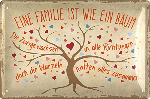 Geschenkeparadies 24 Blechschild 20x30cm Eine Familie ist wie EIN Baum von Geschenkeparadies 24