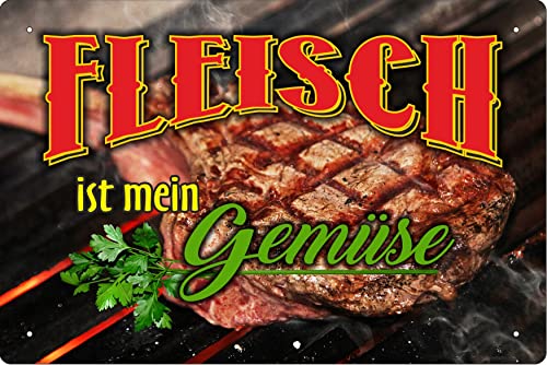 Geschenkeparadies 24 Blechschild 20x30cm Fleisch ist Mein Gemüse von Geschenkeparadies 24