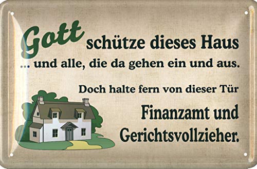 Geschenkeparadies 24 Blechschild 20x30cm Gott schütze Dieses Haus von Geschenkeparadies 24