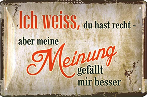 Geschenkeparadies 24 Blechschild 20x30cm Ich Weiss, du hast recht Aber Meine Meinung gefällt Mir Besser Geschenkeparadies 24 Blechschild 20x30cm Ich Weiss, du hast recht Aber Meine Meinung gefällt Mir Besser von Geschenkeparadies 24