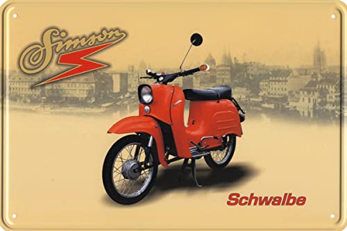Geschenkeparadies 24 Blechschild 20x30cm Simson Schwalbe rot von Geschenkeparadies 24