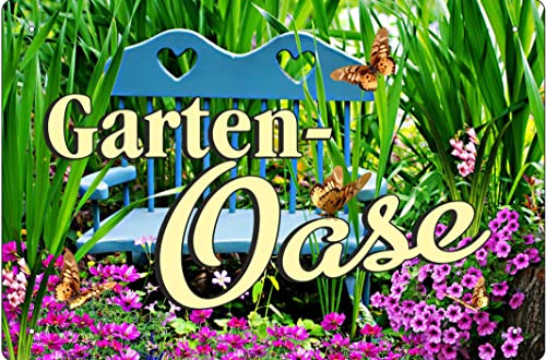 Geschenkeparadies 24 Blechschild Garten Oase von Geschenkeparadies 24