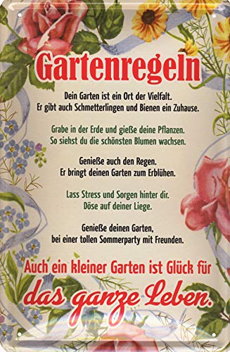 Geschenkeparadies 24 Blechschild Gartenregeln von Geschenkeparadies 24