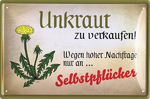 Geschenkeparadies 24 Blechschild Unkraut Selbstpflücker von Geschenkeparadies 24