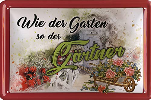 Geschenkeparadies 24 Blechschild Wie der Garten so der Gärtner von Geschenkeparadies 24