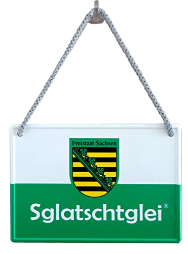 Geschenkeparadies 24 Blechschild mit Kordel 16x11cm Sglatschtglei von Geschenkeparadies 24
