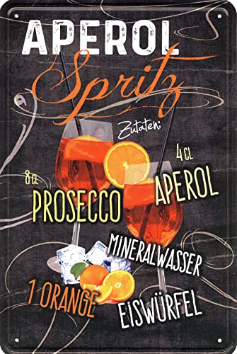 Geschenkeparadies 24 Deko Blechschild 20x30cm Aperol Spritz Rezept von Geschenkeparadies 24