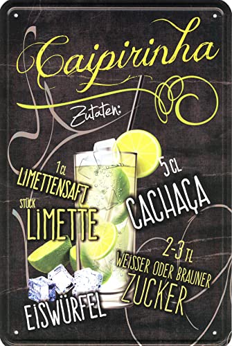 Geschenkeparadies 24 Deko Blechschild 20x30cm Caipirinha Caipi Rezept von Geschenkeparadies 24
