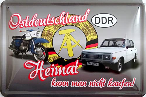 Geschenkeparadies 24 Deko Blechschild 20x30cm DDR Heimat kann Man Nicht kaufen Wartburg von Geschenkeparadies 24